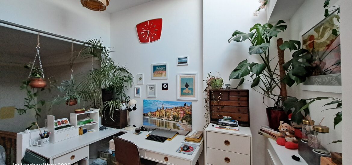 Image of my desk area on the landing