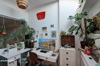 Image of my desk area on the landing